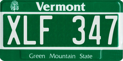 VT license plate XLF347