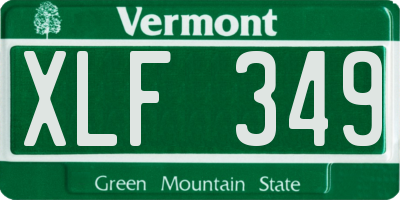 VT license plate XLF349