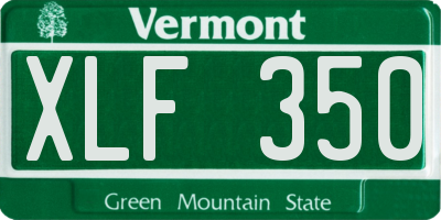 VT license plate XLF350