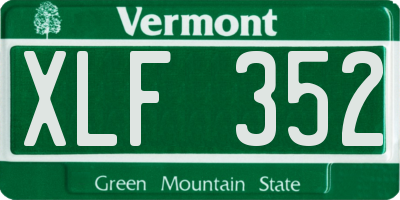 VT license plate XLF352