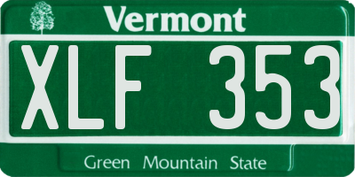 VT license plate XLF353