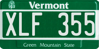 VT license plate XLF355