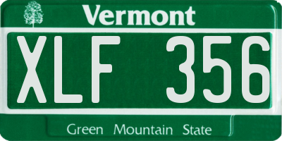 VT license plate XLF356
