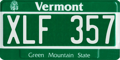 VT license plate XLF357