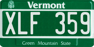 VT license plate XLF359