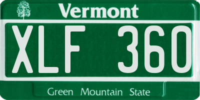 VT license plate XLF360