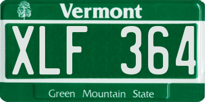 VT license plate XLF364