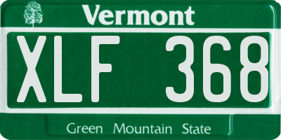 VT license plate XLF368