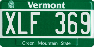 VT license plate XLF369