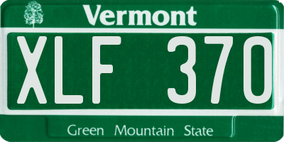 VT license plate XLF370