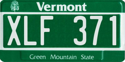 VT license plate XLF371