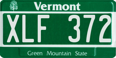VT license plate XLF372