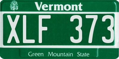 VT license plate XLF373