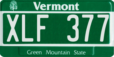 VT license plate XLF377