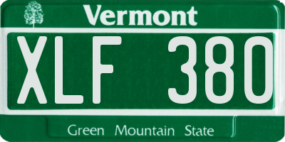 VT license plate XLF380