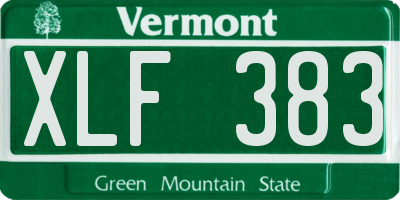 VT license plate XLF383