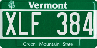 VT license plate XLF384