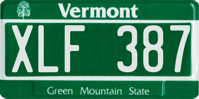 VT license plate XLF387