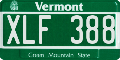 VT license plate XLF388