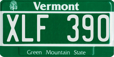 VT license plate XLF390