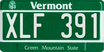 VT license plate XLF391