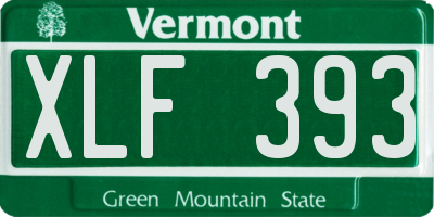 VT license plate XLF393