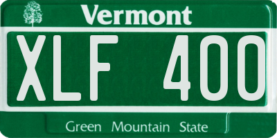 VT license plate XLF400