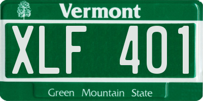 VT license plate XLF401