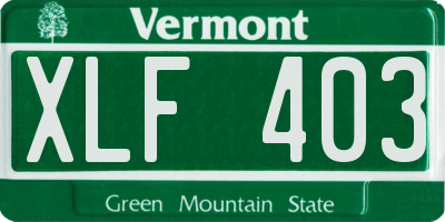VT license plate XLF403