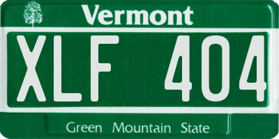VT license plate XLF404