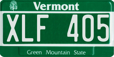 VT license plate XLF405