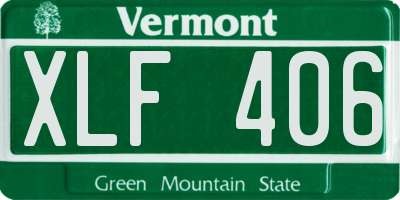 VT license plate XLF406