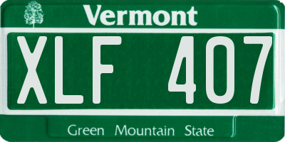 VT license plate XLF407