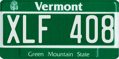 VT license plate XLF408