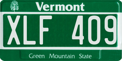 VT license plate XLF409
