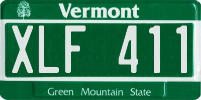 VT license plate XLF411