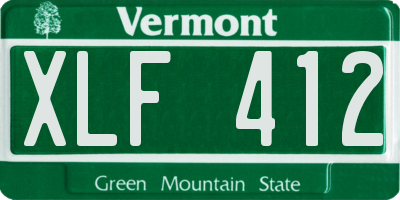 VT license plate XLF412