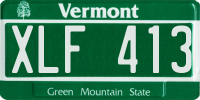 VT license plate XLF413
