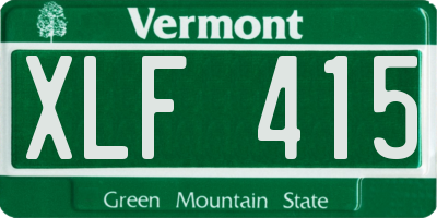 VT license plate XLF415