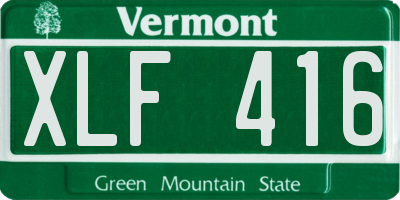 VT license plate XLF416