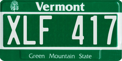 VT license plate XLF417
