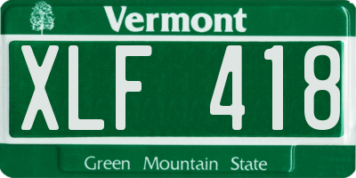 VT license plate XLF418