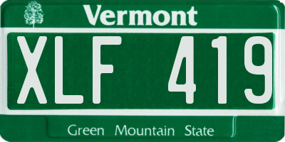VT license plate XLF419