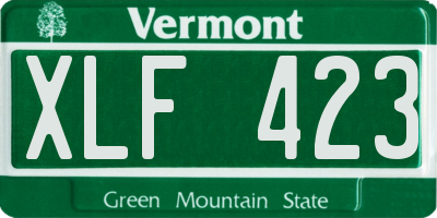 VT license plate XLF423