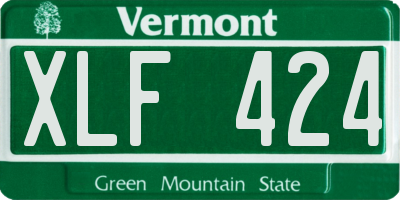 VT license plate XLF424
