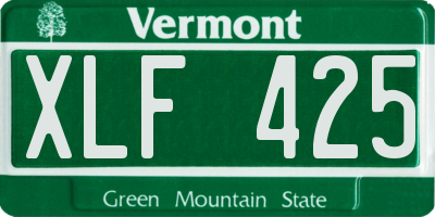 VT license plate XLF425