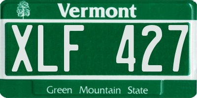 VT license plate XLF427