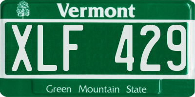 VT license plate XLF429
