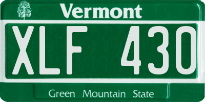 VT license plate XLF430