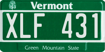 VT license plate XLF431